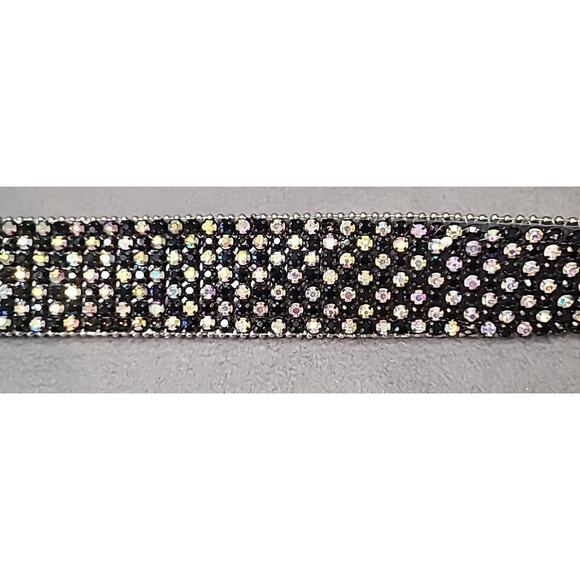 Vintage Nocona Studded Rhinestone Leather Belt Women’s M 34–36" Bling Y2K - Picture 9 of 11